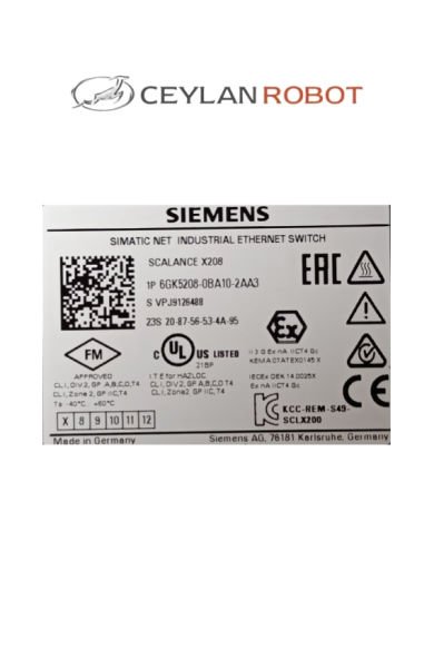 SIEMENS SCALANCE X208 SIMATIC NET INDUSTRIAL ETHERNET SWITCH (6GK5208-0BA10-2AA3)