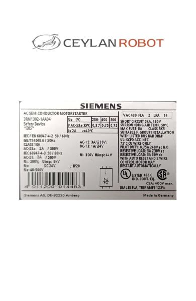 SIEMENS SIRIUS *E05* V20.2 AC SEMICONDUCTIR MOTORSTARTER (3RM1302-1AA04)