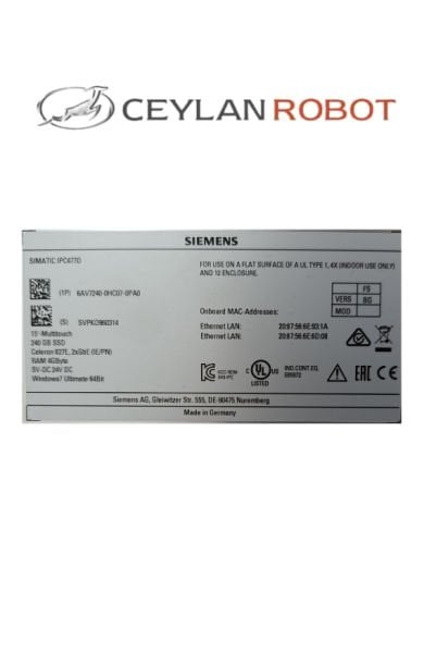 SIEMENS SIMATIC IPC 477D, 15'' çoklu dokunmatik ekran ( 6AV7240-0HC07-0PA0)